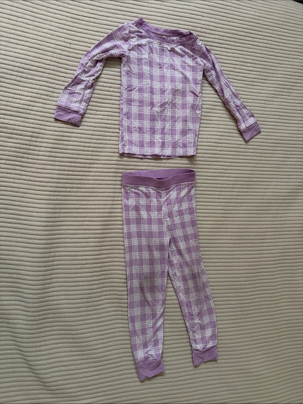 Coco Moon Lavender Plaid “Palaka” Long Pajama Set - Long Sleeve Top & Pants